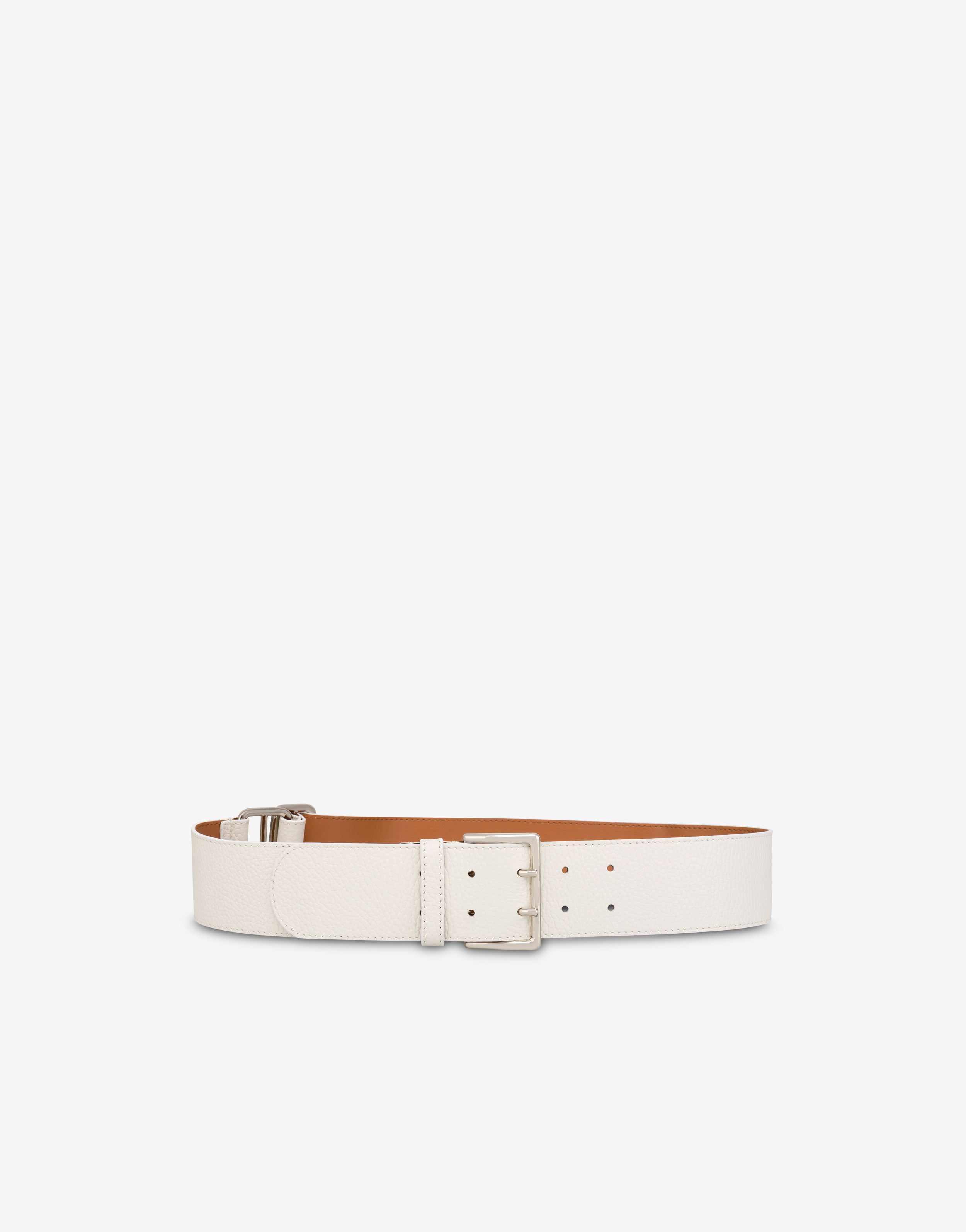 CC 30MM BELT IN WHITE EMBROIDERED CALFSKIN METAL HARDWARE main image 1
