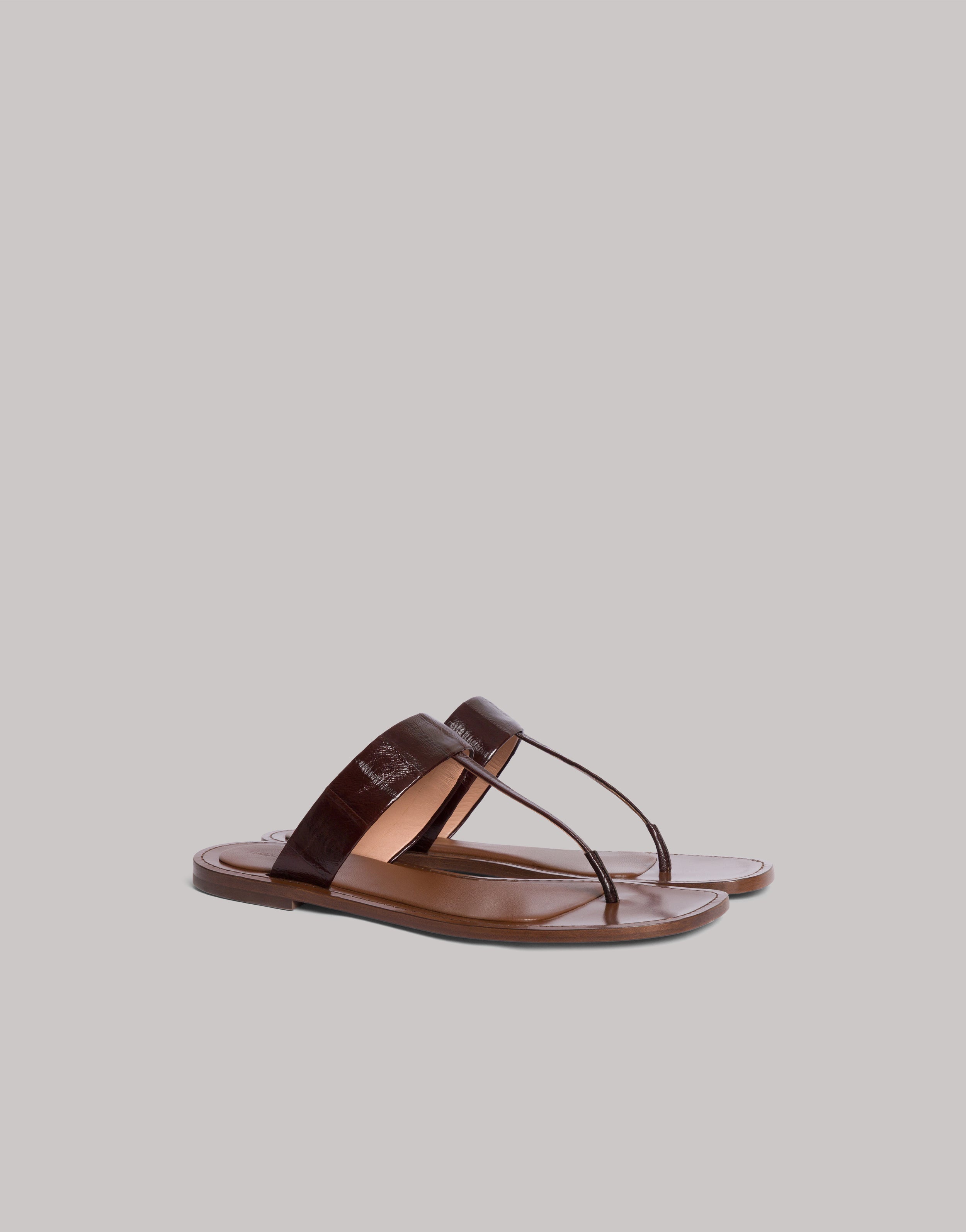 Flat Eel Leather Sandal