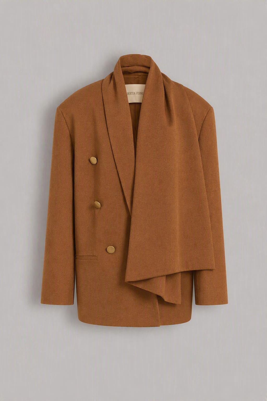 アルベルタフレッティアウター Enver satin double-breasted jacket | Alberta Ferretti
