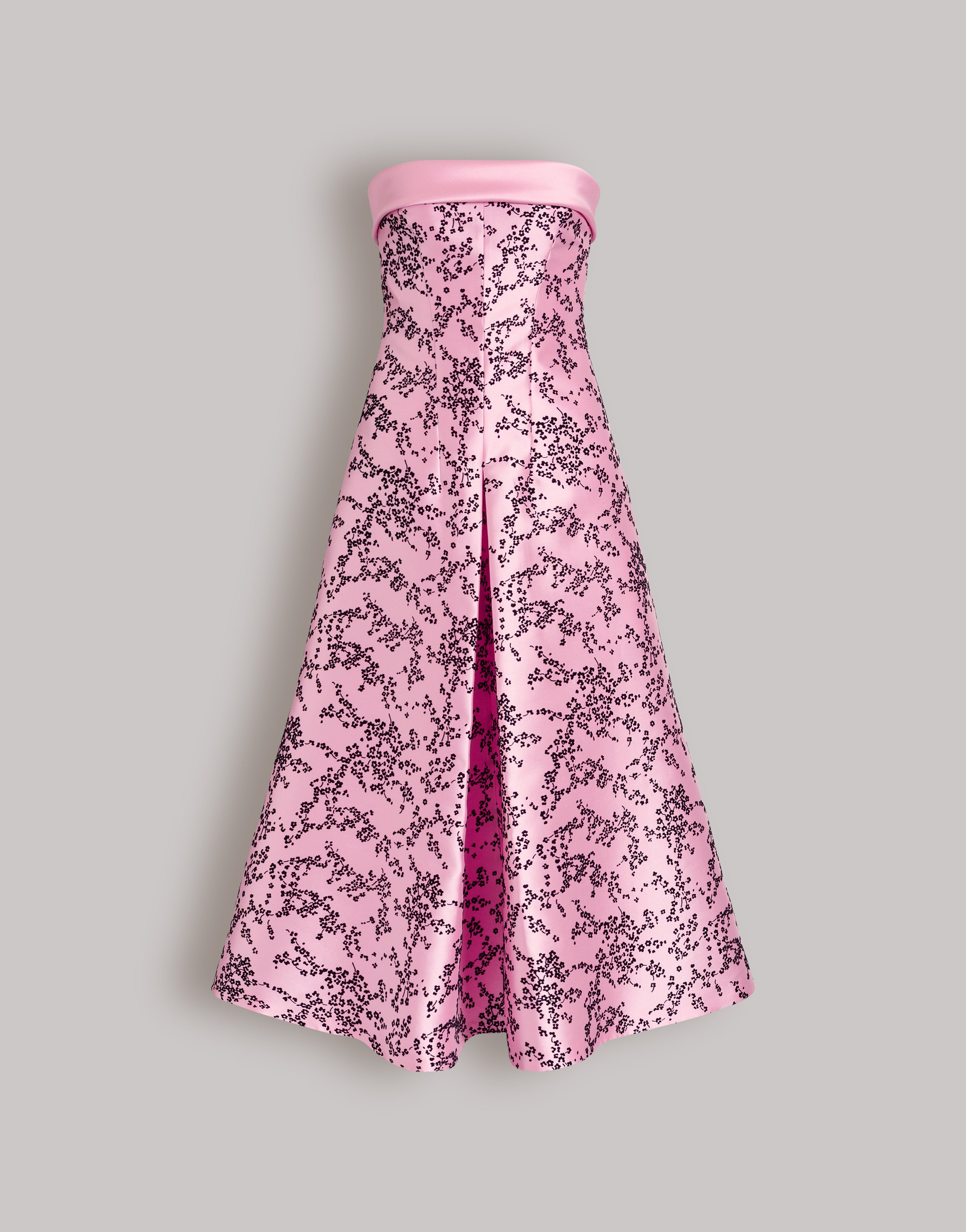 alberta ferretti draped mikado mini dress Strapless midi dress in floral mikado