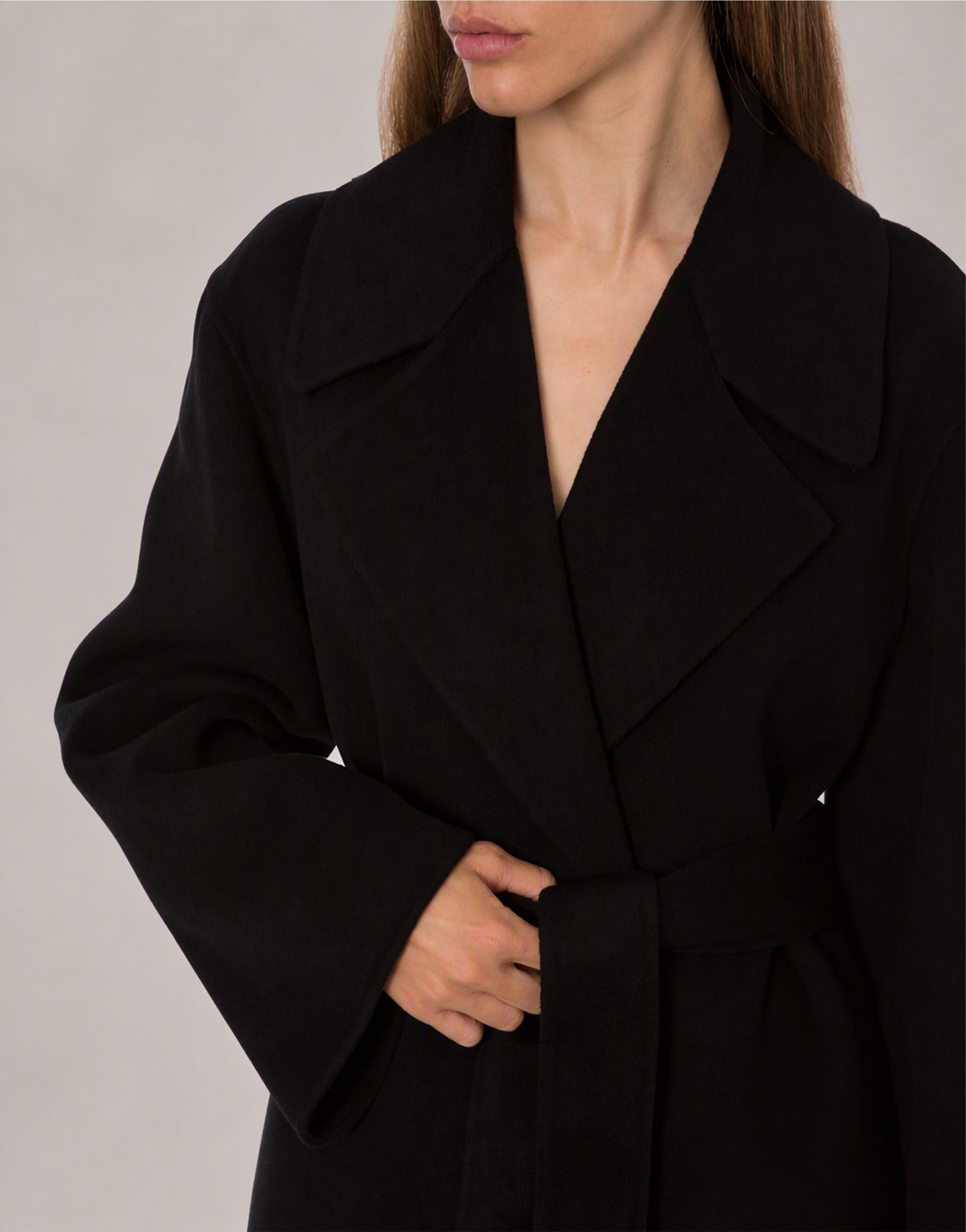 Long wrap coat in wool and cashmere | Alberta Ferretti