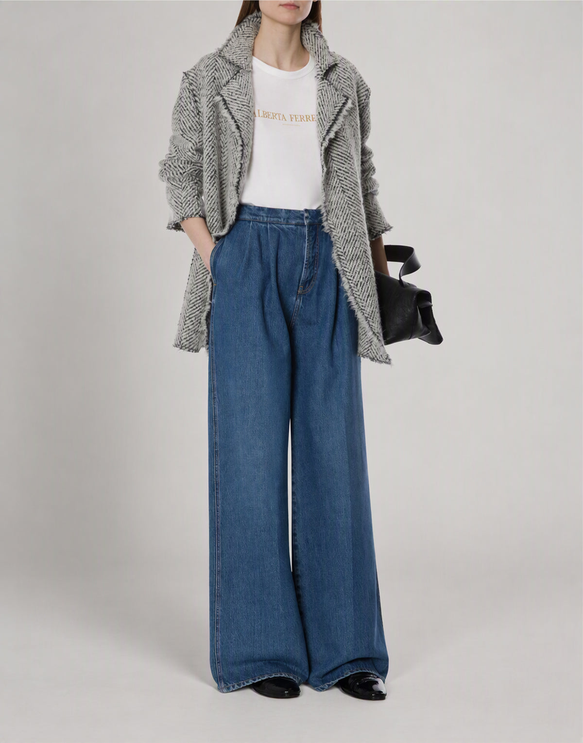 Camiseta boxy con logotipo Blanco Alberta Ferretti Boutique Online 3