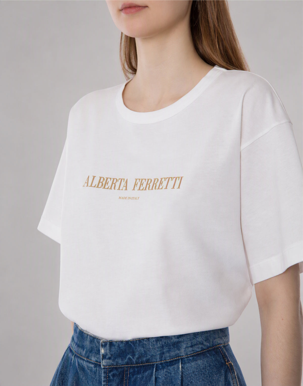 Camiseta boxy con logotipo Blanco Alberta Ferretti Boutique Online 2