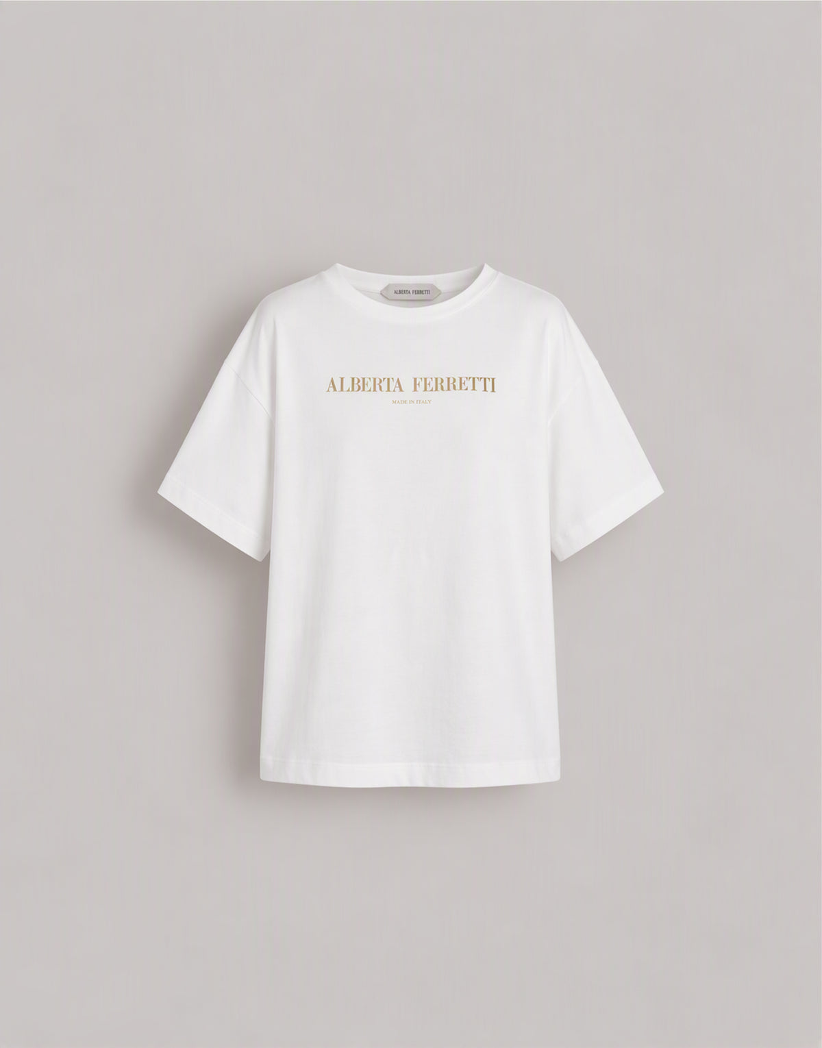 Camiseta boxy con logotipo Blanco Alberta Ferretti Boutique Online 1