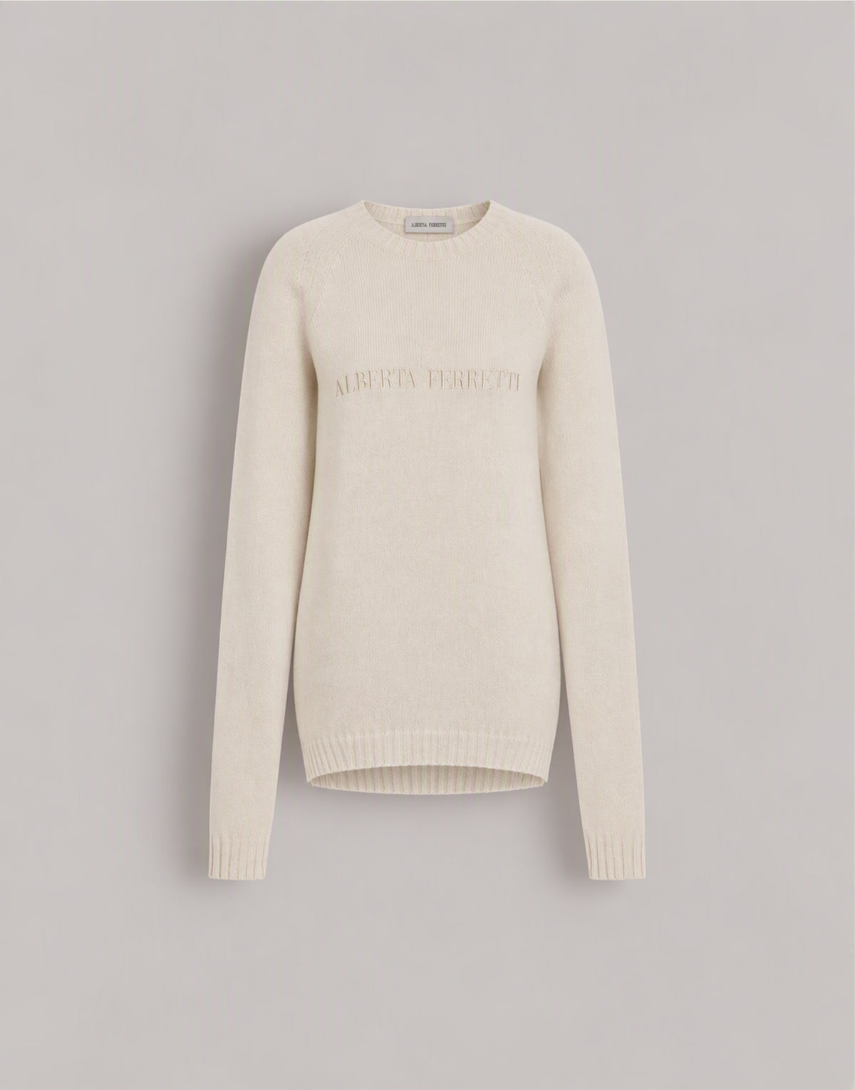 Logo cashmere sweater Ivory Alberta Ferretti Boutique Online 4