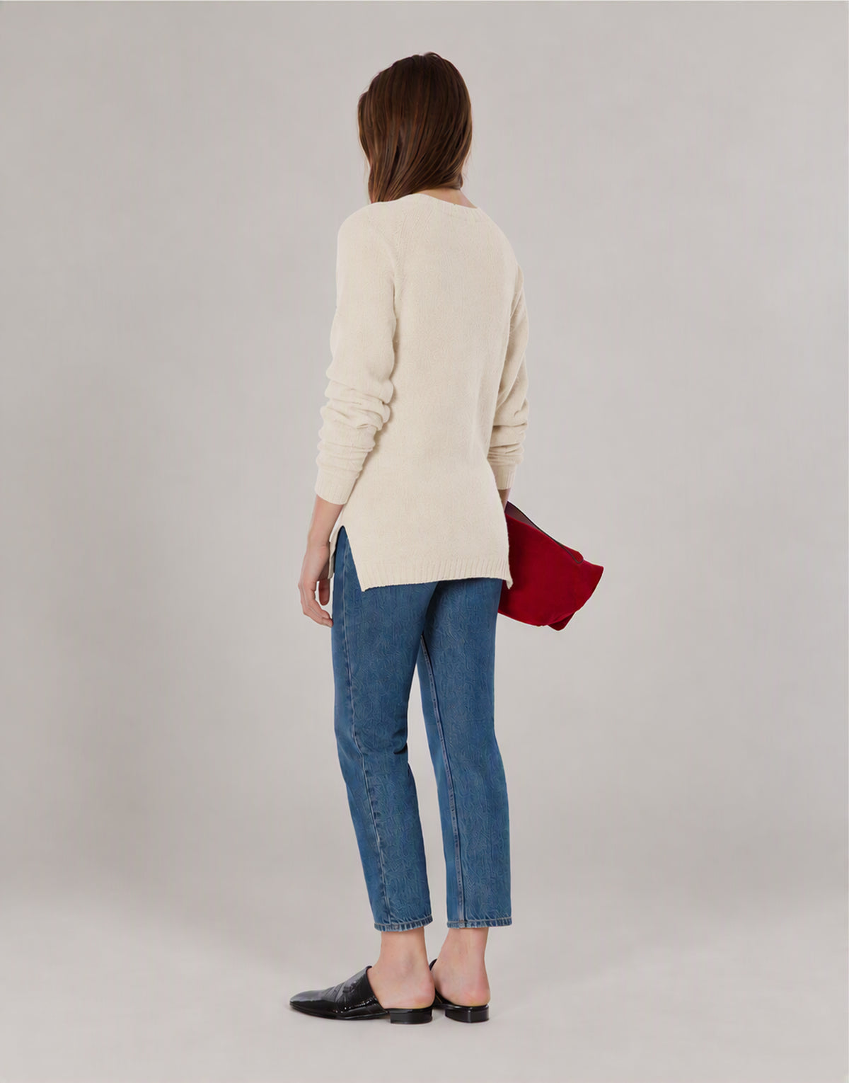 Logo cashmere sweater Ivory Alberta Ferretti Boutique Online 3