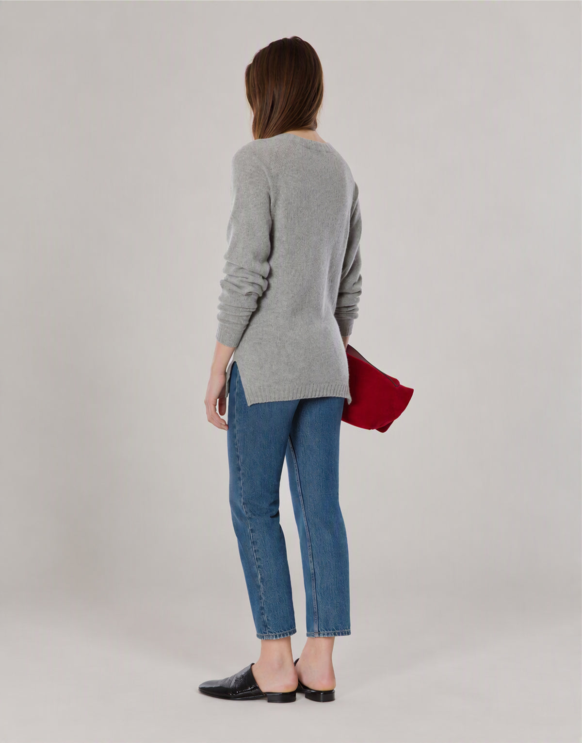 Logo cashmere sweater 灰色 Alberta Ferretti Boutique Online 3