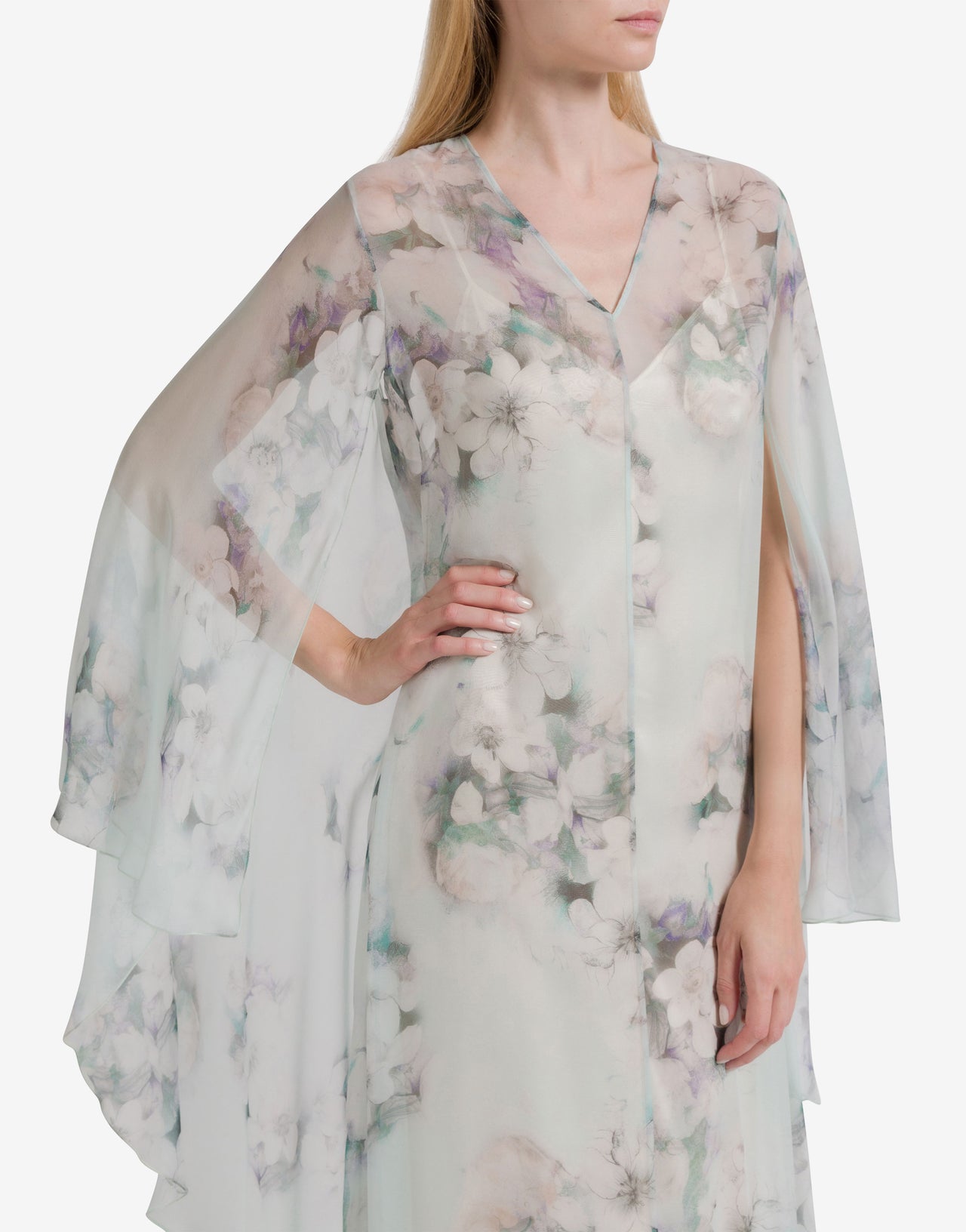 카프탄 쉬폰 드레스 Grey Alberta Ferretti Boutique Online 4