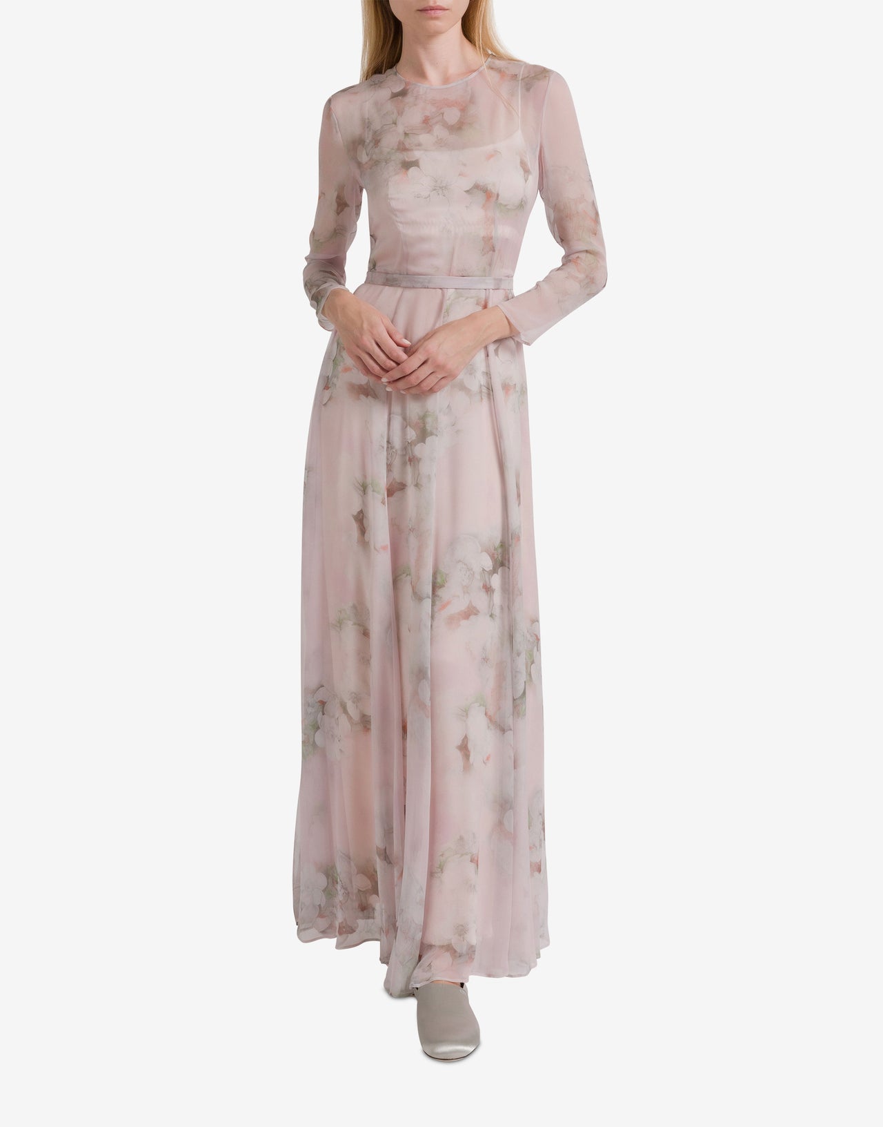 Long silk floral dress Pink Alberta Ferretti Boutique Online 2