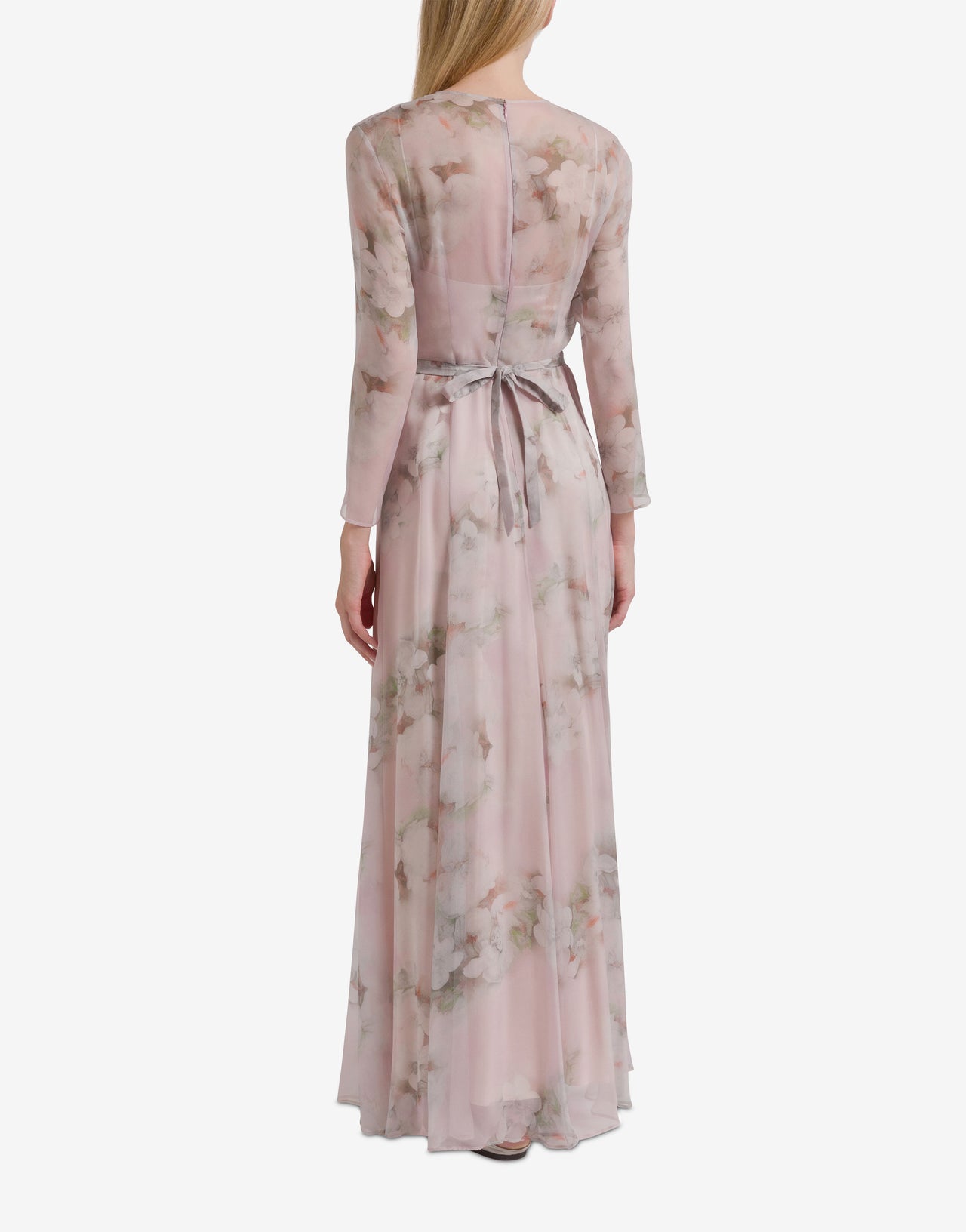 Long silk floral dress Pink Alberta Ferretti Boutique Online 3