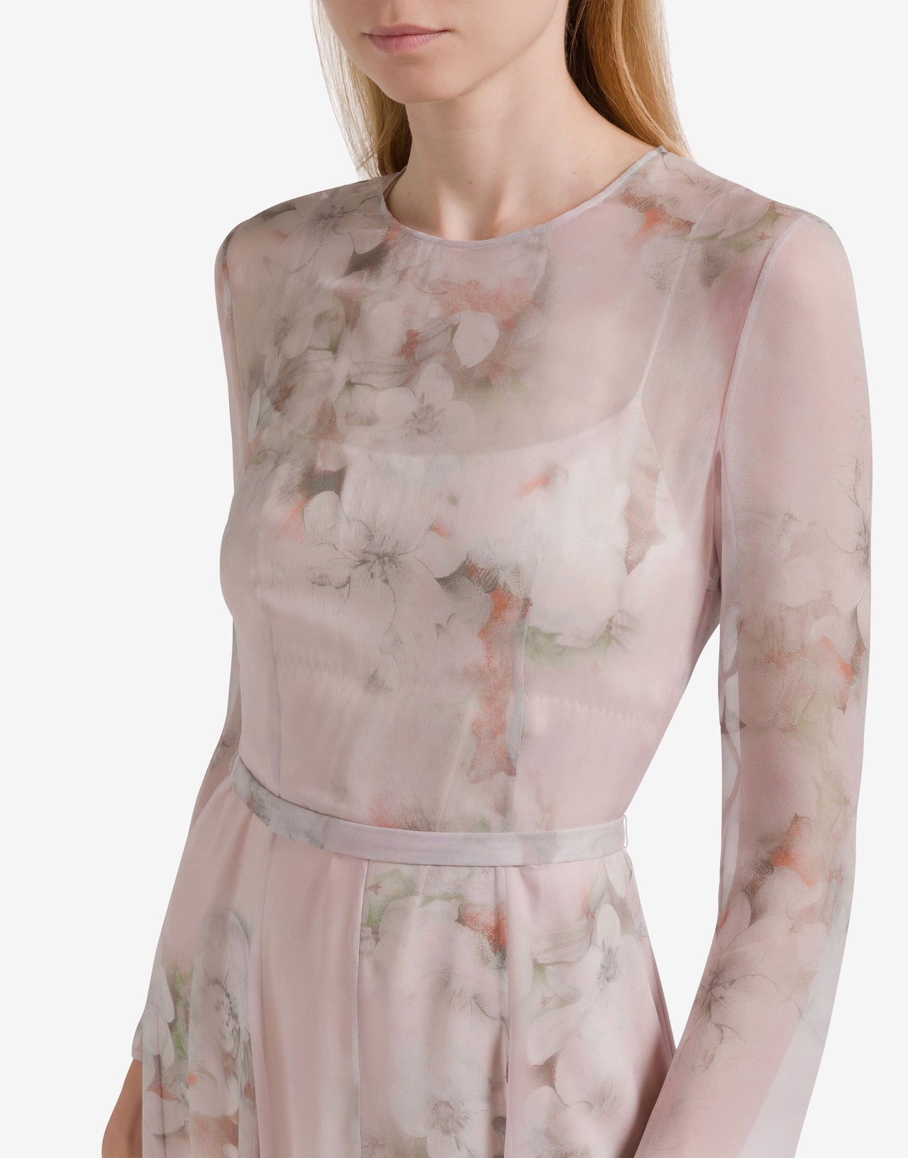 Long silk floral dress Pink Alberta Ferretti Boutique Online 4