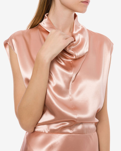 Glossy satin top