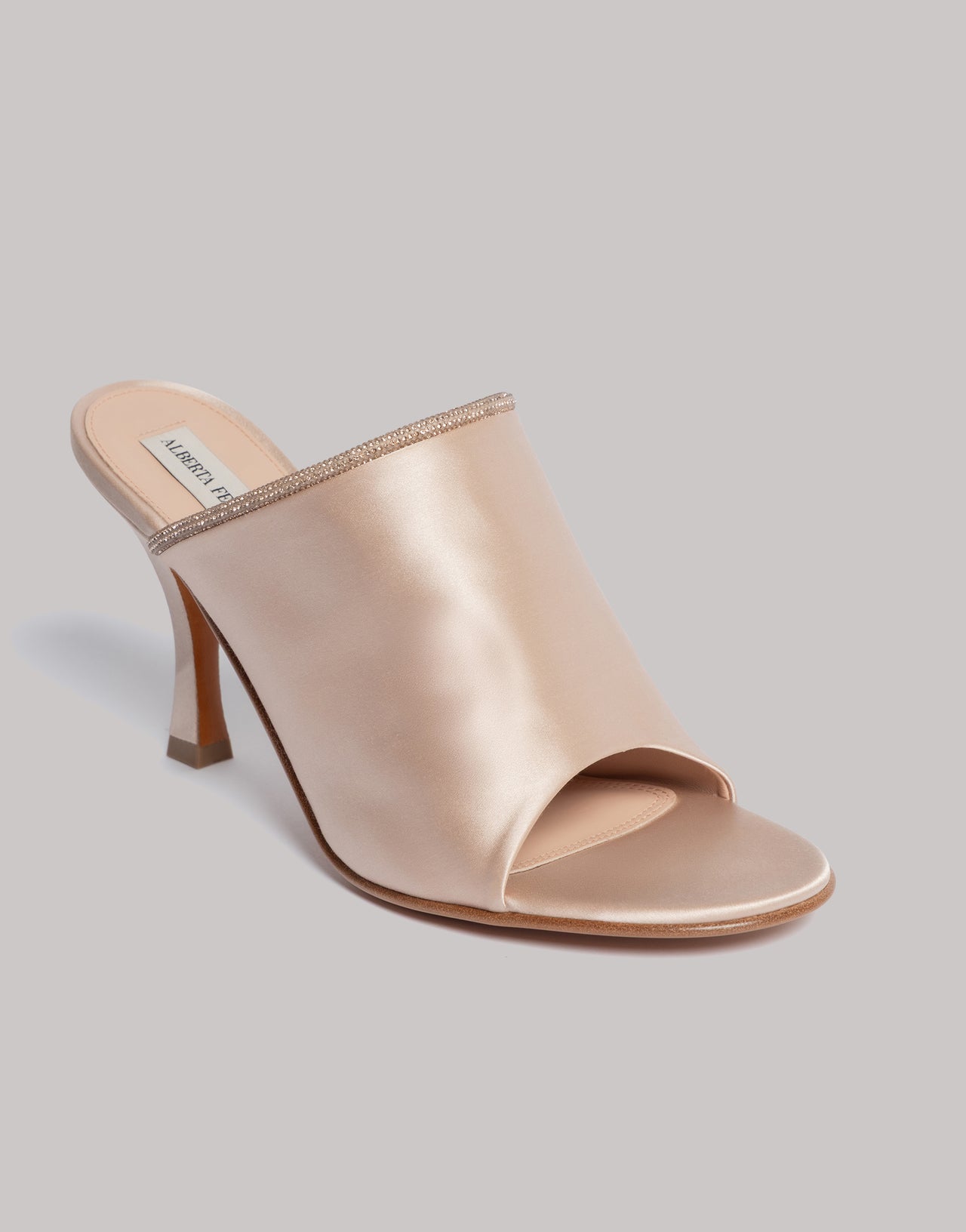 Mules en satin ornées de strass 粉红色 Alberta Ferretti Boutique Online 3