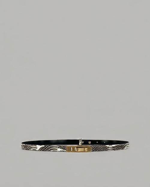 Cinturón Minimalista de Piel de Serpiente Blanco Alberta Ferretti Boutique Online 0