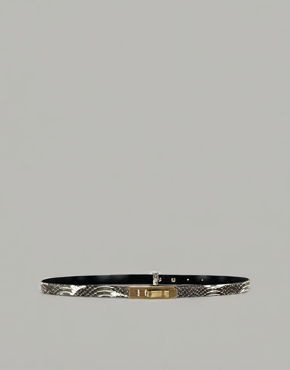 Minimalist Snake Leather Belt White Alberta Ferretti Boutique Online 1