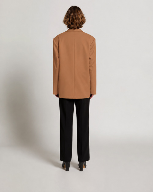 Zweireihige Enver-Satin-Jacke 
