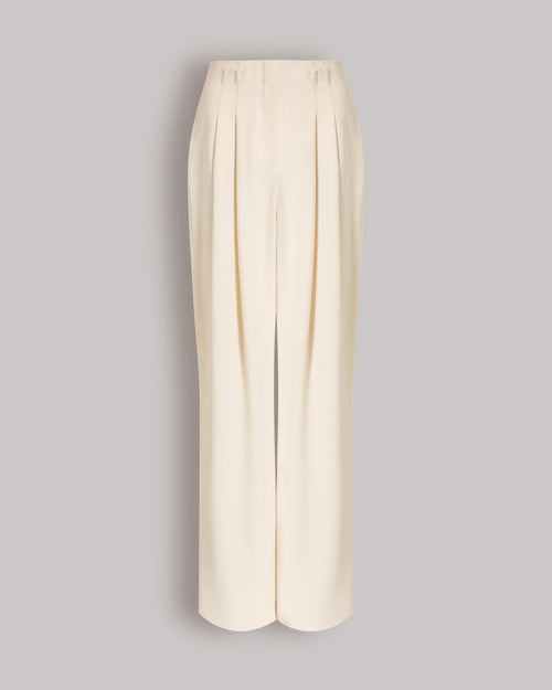 Wide-leg tailored trousers with pleats White Alberta Ferretti Boutique Online 0