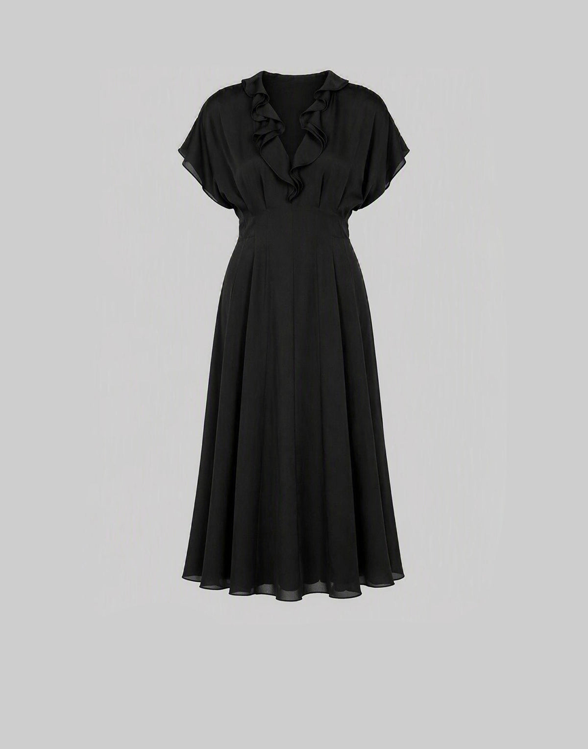 Fluid georgette midi dress Black Alberta Ferretti Boutique Online 1