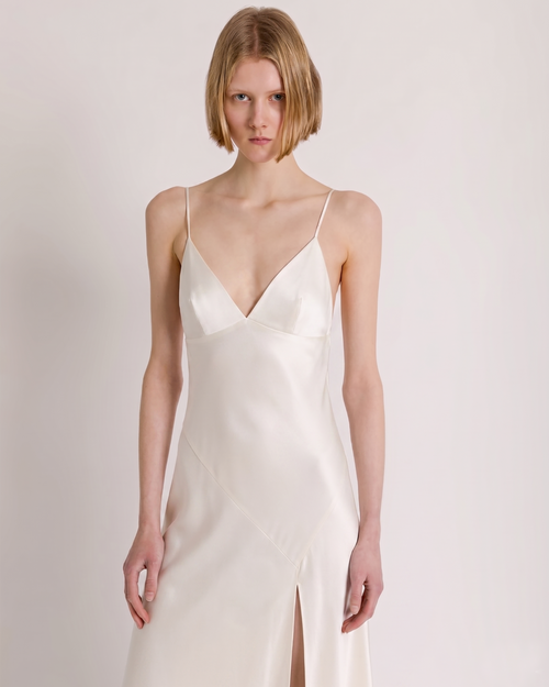 Long slip dress with side slit