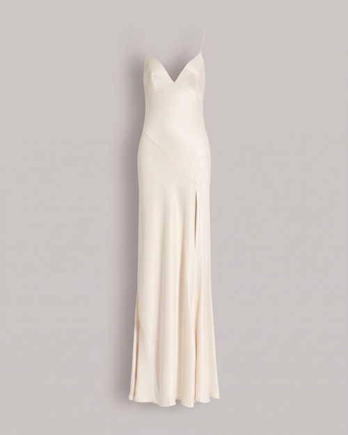 Long slip dress with side slit