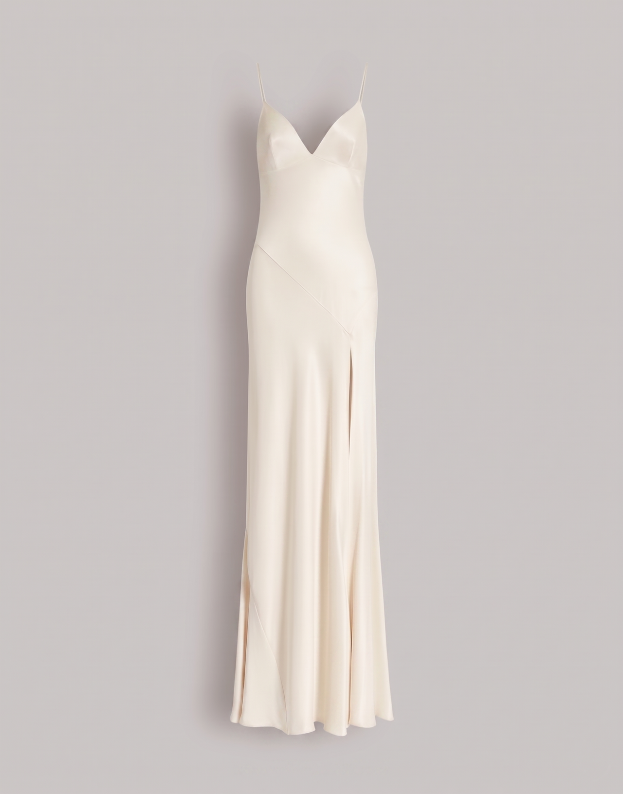 Long slip dress with side slit White Alberta Ferretti Boutique Online 4