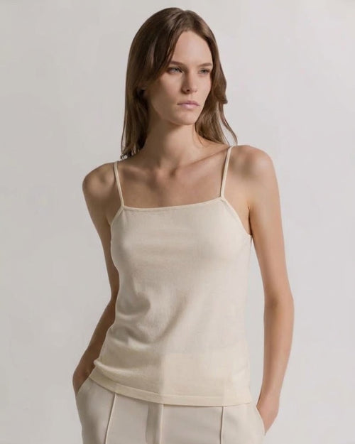 Top minimal in georgette Bianco Alberta Ferretti Boutique Online 0