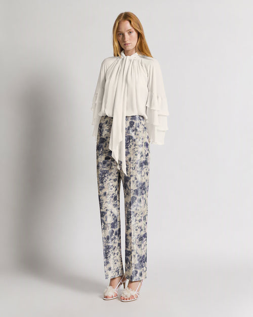 Blouse in silk georgette White Alberta Ferretti Boutique Online 1