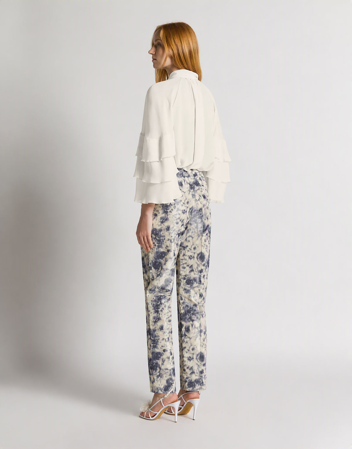 Bluse aus Seidengeorgette 白色 Alberta Ferretti Boutique Online 3