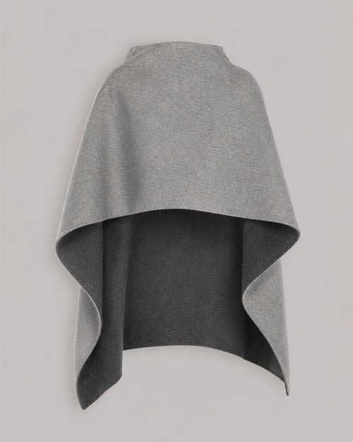 Cappa Asimmetrica in Panno Bicolore Double Face  Grigio Alberta Ferretti Boutique Online 0
