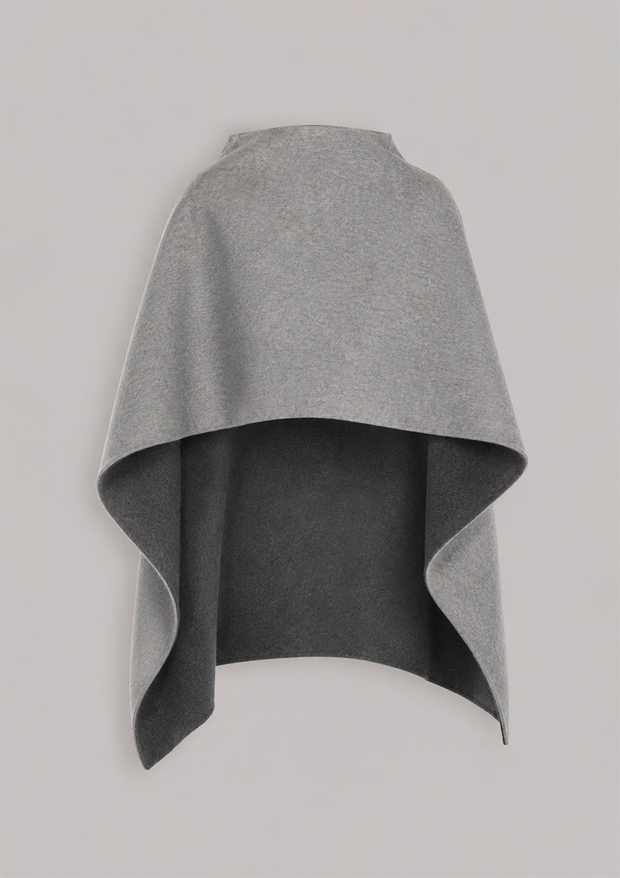 Cape Asymétrique Bicolore Double Face Gris Alberta Ferretti Boutique Online 1