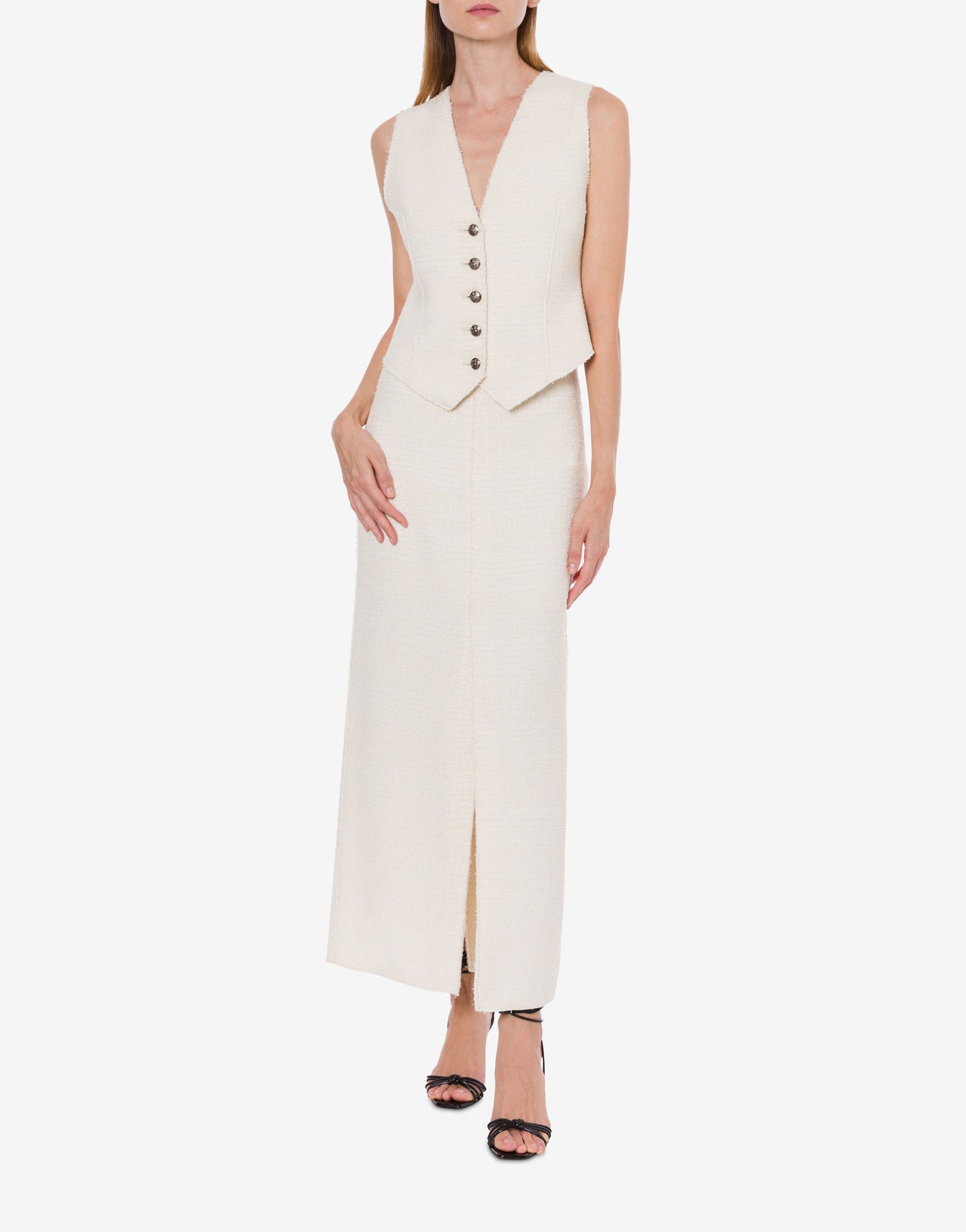 bouclé Chaleco de mezcla de algodón Blanco Alberta Ferretti Boutique Online 2