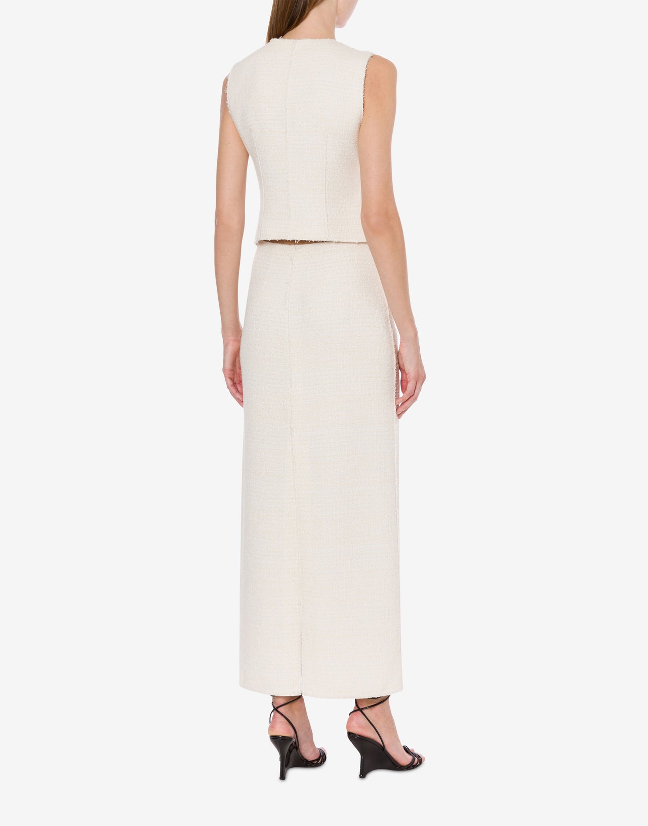 bouclé Chaleco de mezcla de algodón Blanco Alberta Ferretti Boutique Online 3