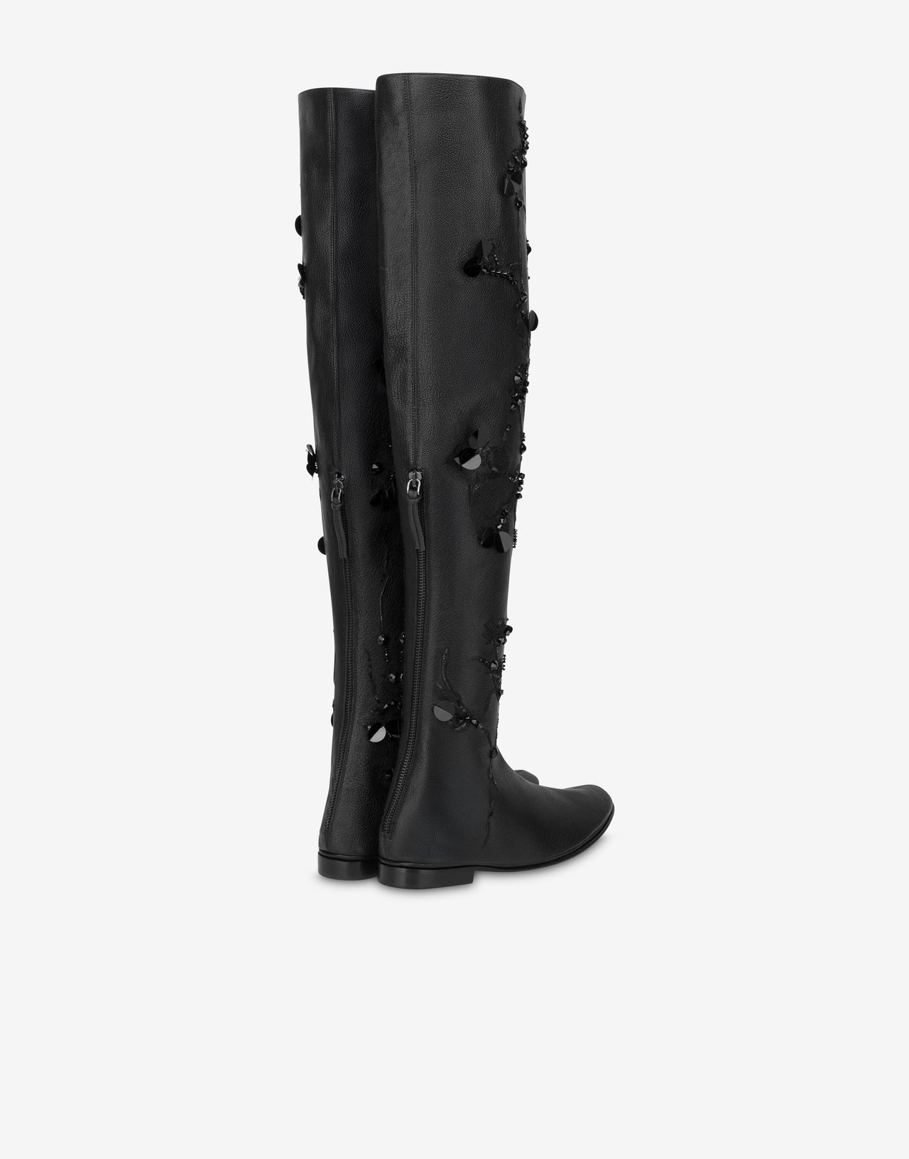 Botas de piel bordadas Negro Alberta Ferretti Boutique Online 2
