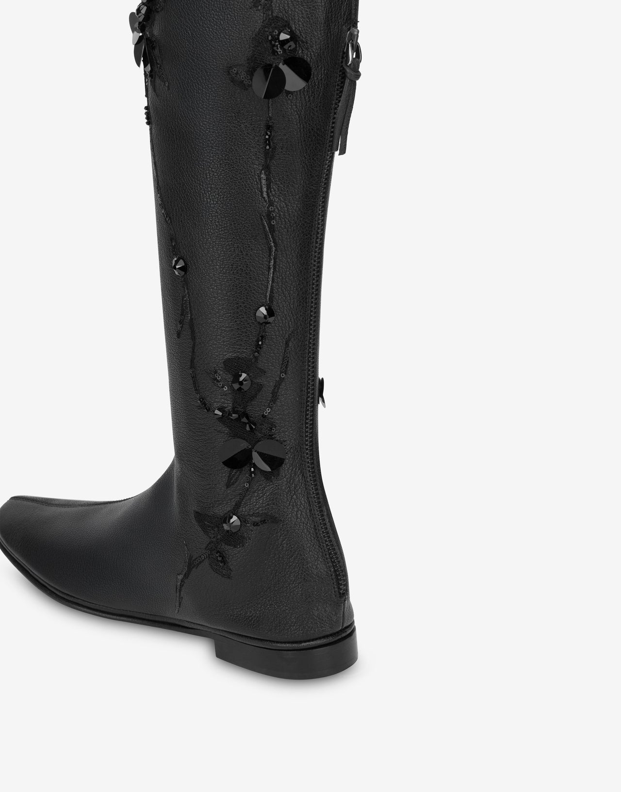 Botas de piel bordadas Negro Alberta Ferretti Boutique Online 3