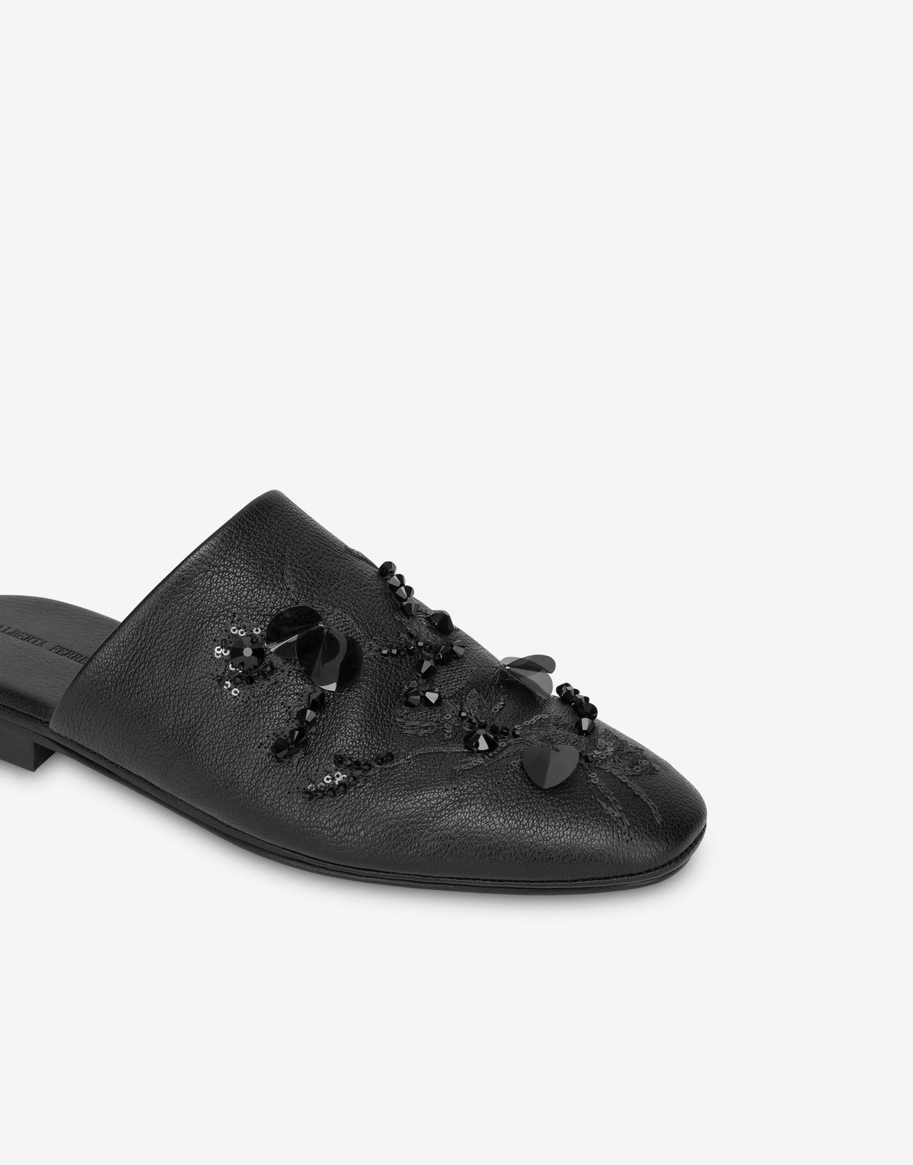 Embroidered leather slipper Alberta Ferretti