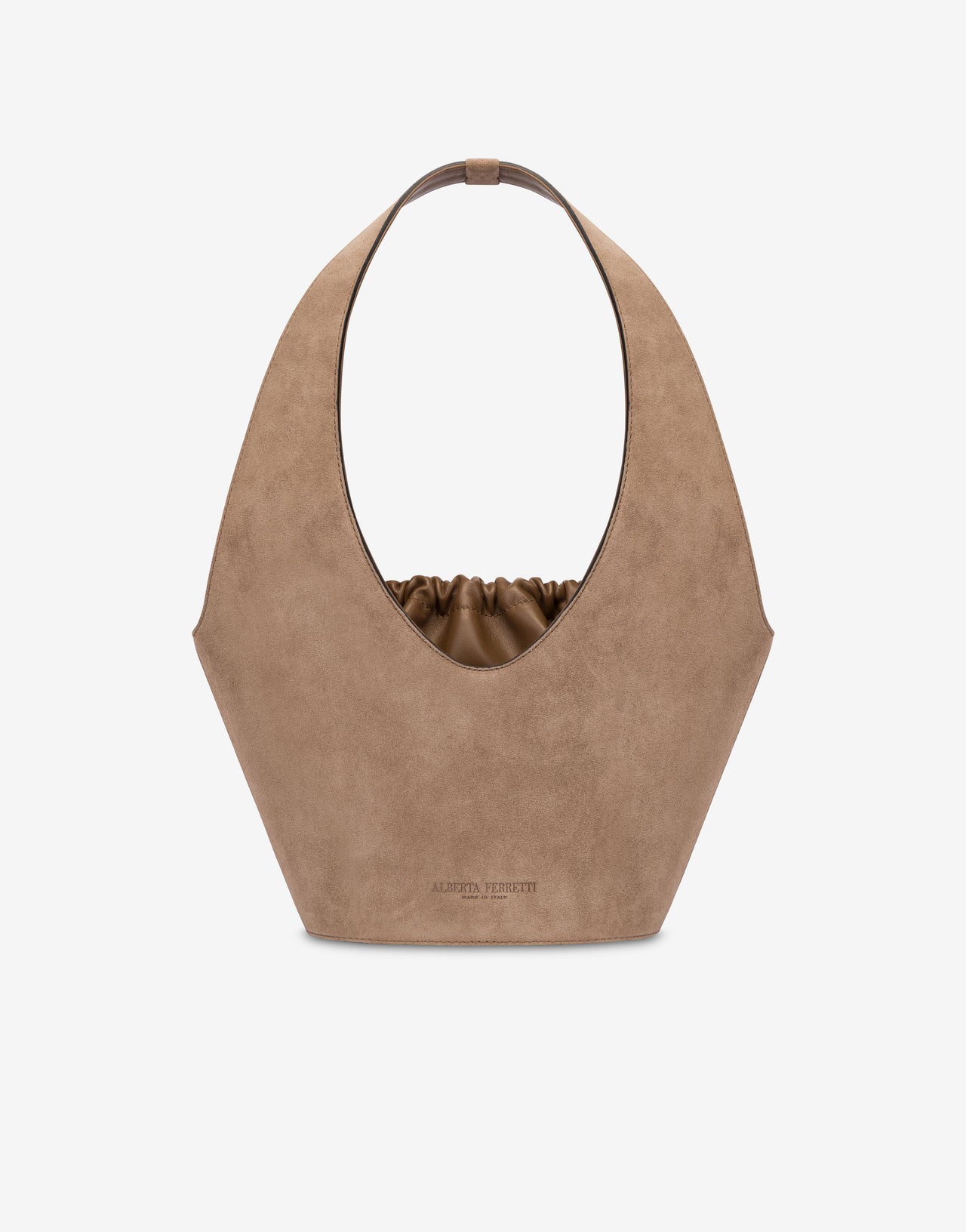 Suede maxi bag Beige Alberta Ferretti Boutique Online 1