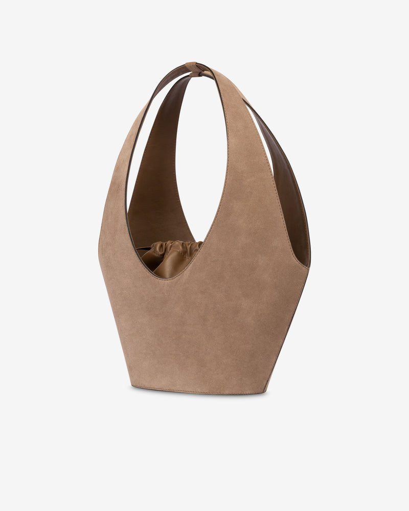 Suede maxi bag Beige Alberta Ferretti Boutique Online 1