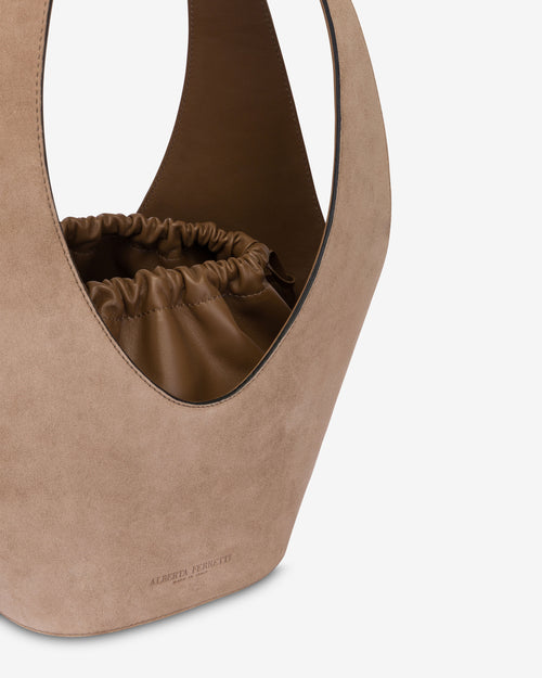 Suede maxi bag