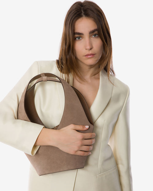 Suede maxi bag