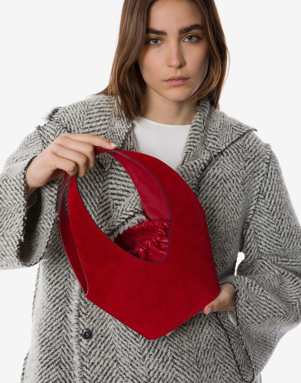 Suede medium bag Red Alberta Ferretti Boutique Online 1