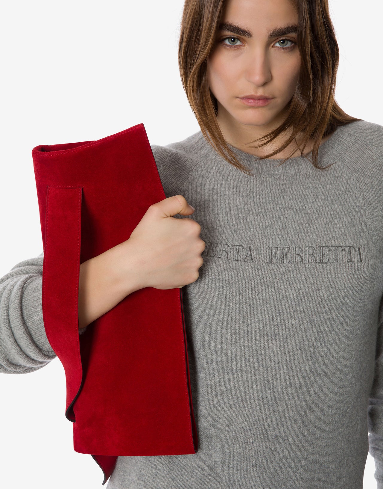 Soft suede bag Red Alberta Ferretti Boutique Online 4