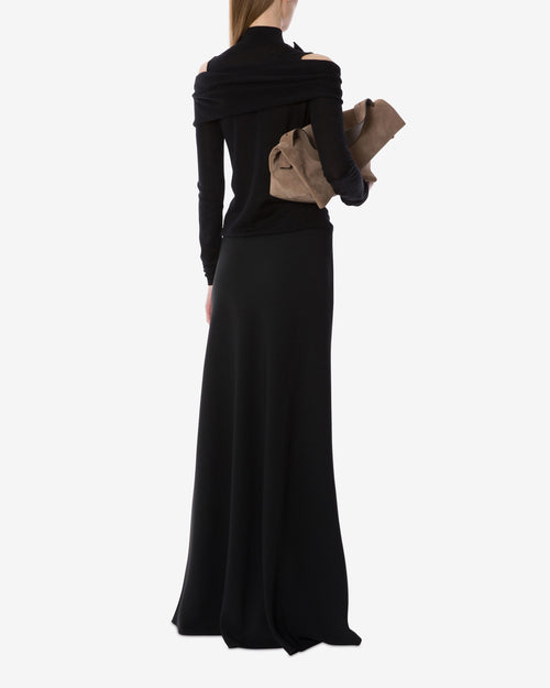 Long stretch cady skirt