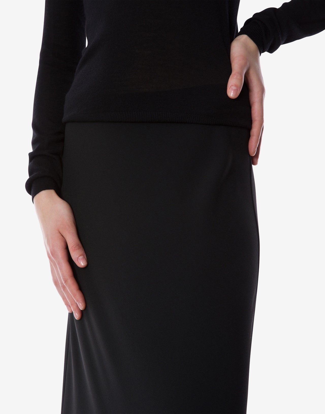 Long stretch cady skirt Black Alberta Ferretti Boutique Online 4