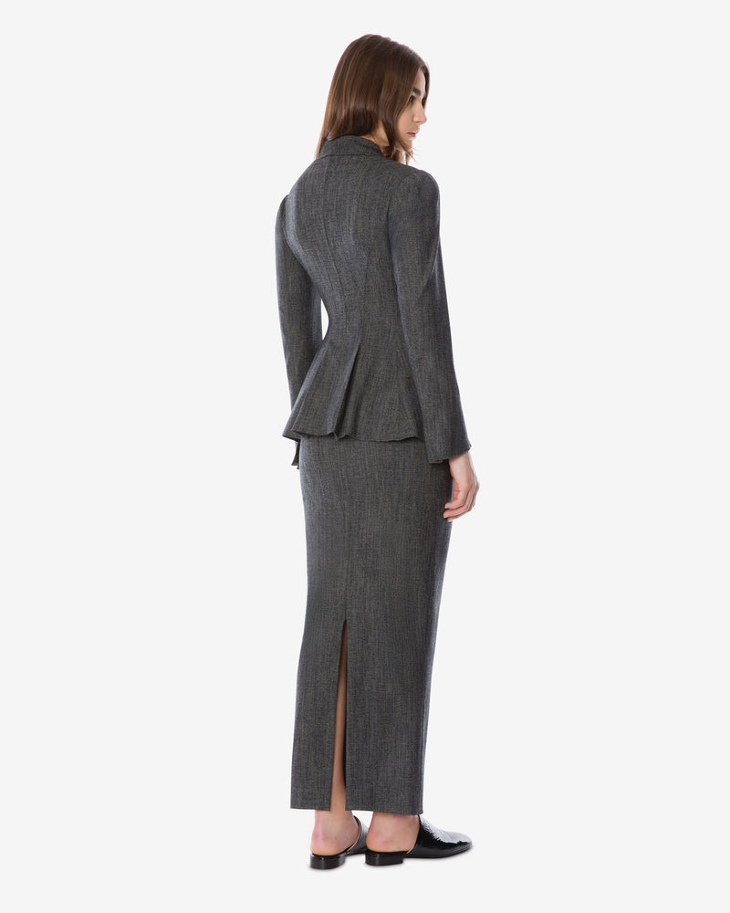 Stretch wool long skirt Grey Alberta Ferretti Boutique Online 1
