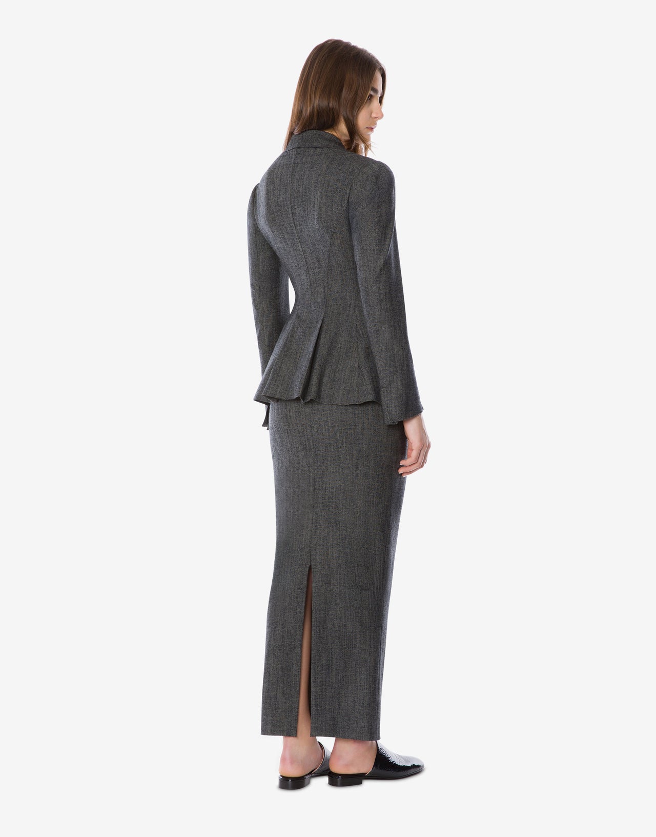 Stretch wool long skirt Grey Alberta Ferretti Boutique Online 2
