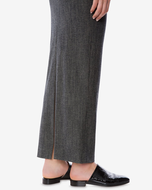 Stretch wool long skirt