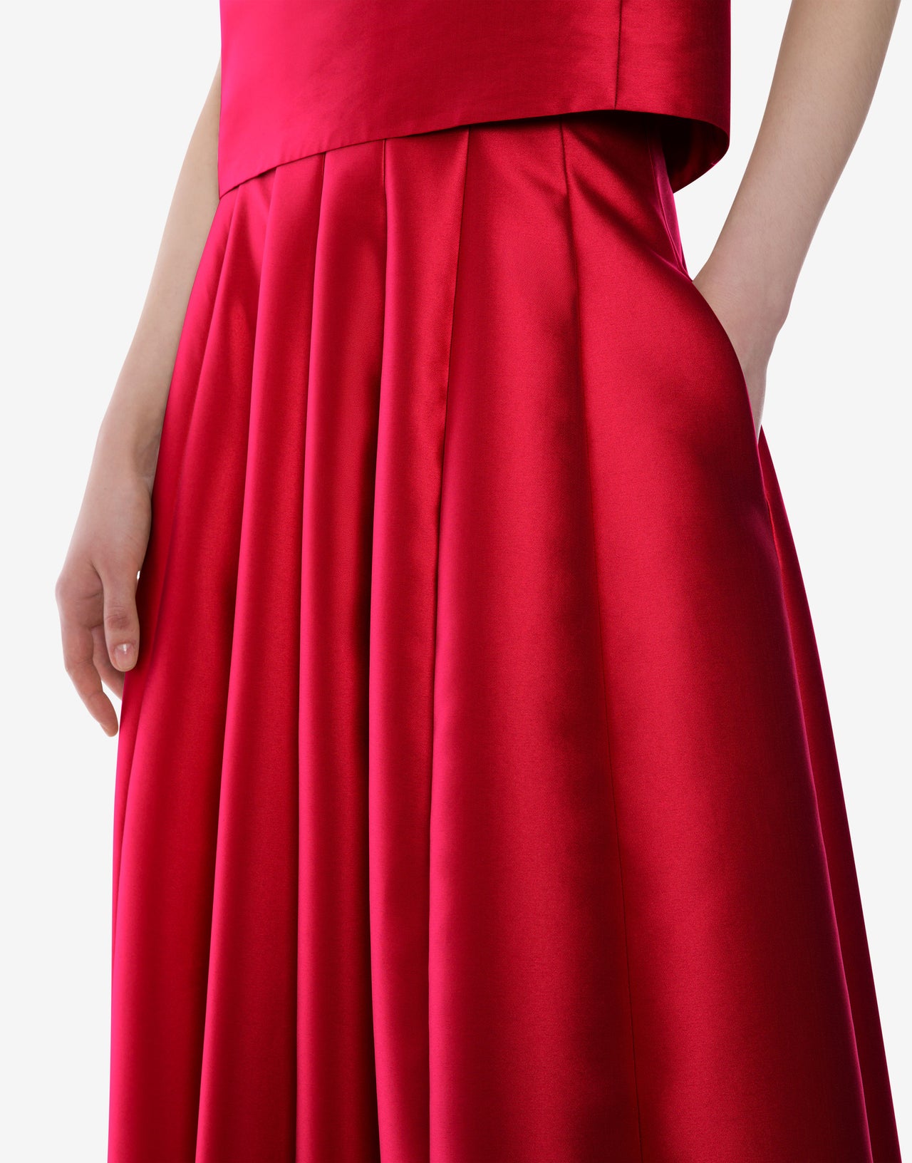 High-waisted mikado maxi skirt Red Alberta Ferretti Boutique Online 4