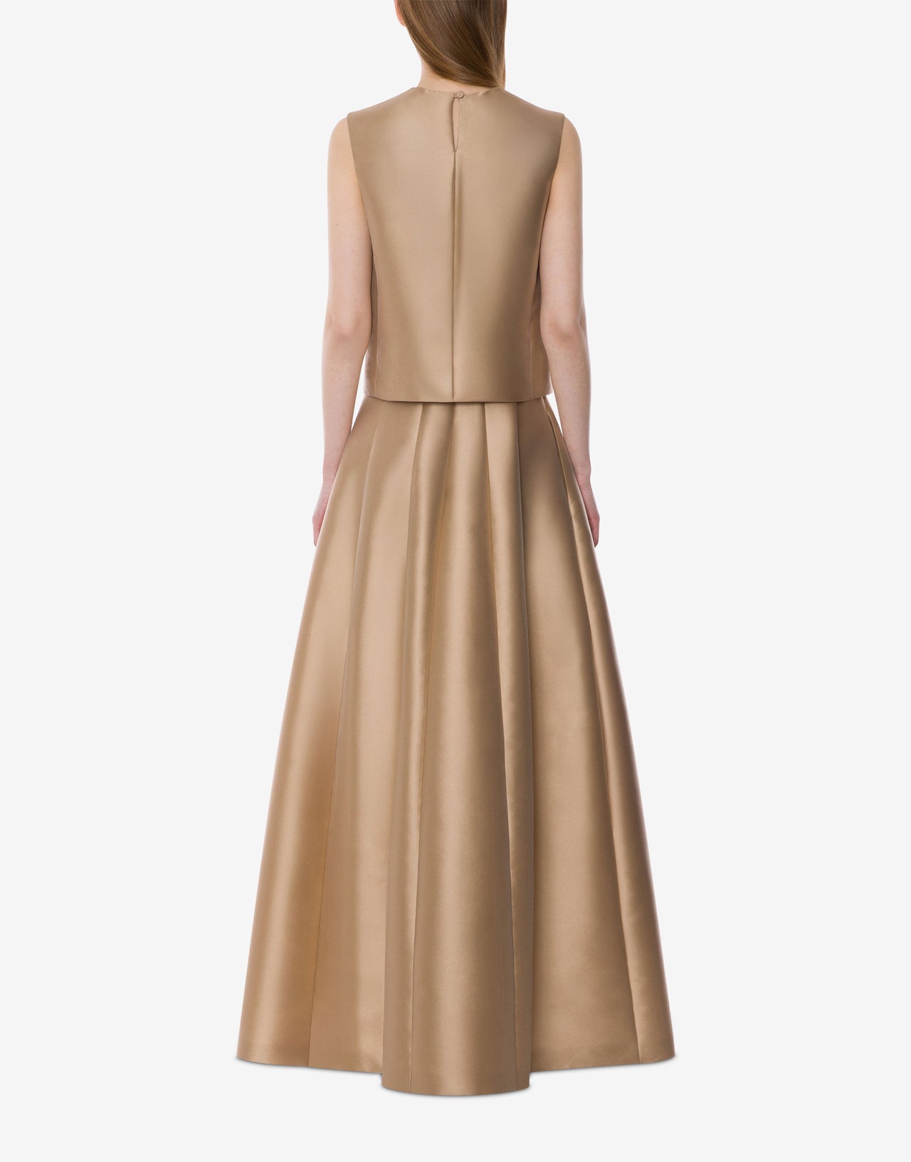 Jupe maxi taille haute en mikado Or Alberta Ferretti Boutique Online 3