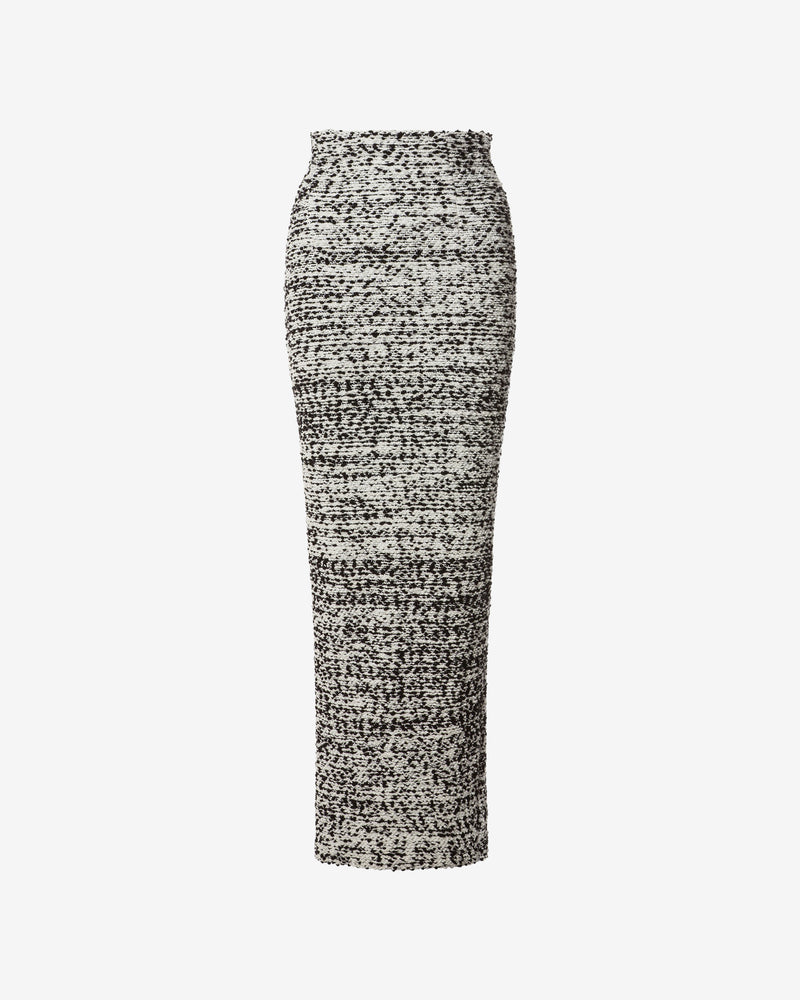 Long knit skirt in bouclé wool グレイ Alberta Ferretti Boutique Online 0