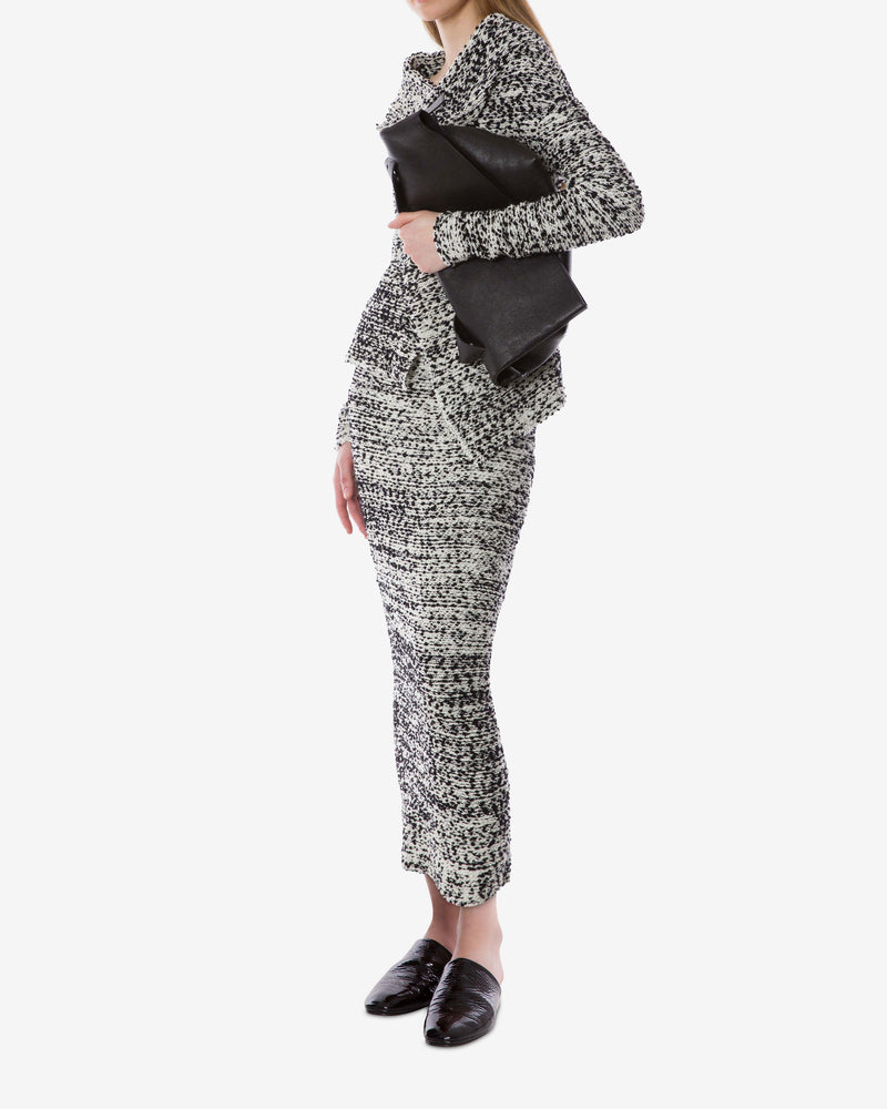 Long knit skirt in bouclé wool グレイ Alberta Ferretti Boutique Online 1